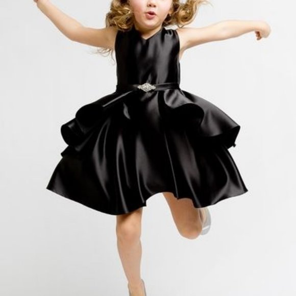 New black flower girl dress formal party birthday Holiday Christmas gift size 6 - Picture 2 of 2